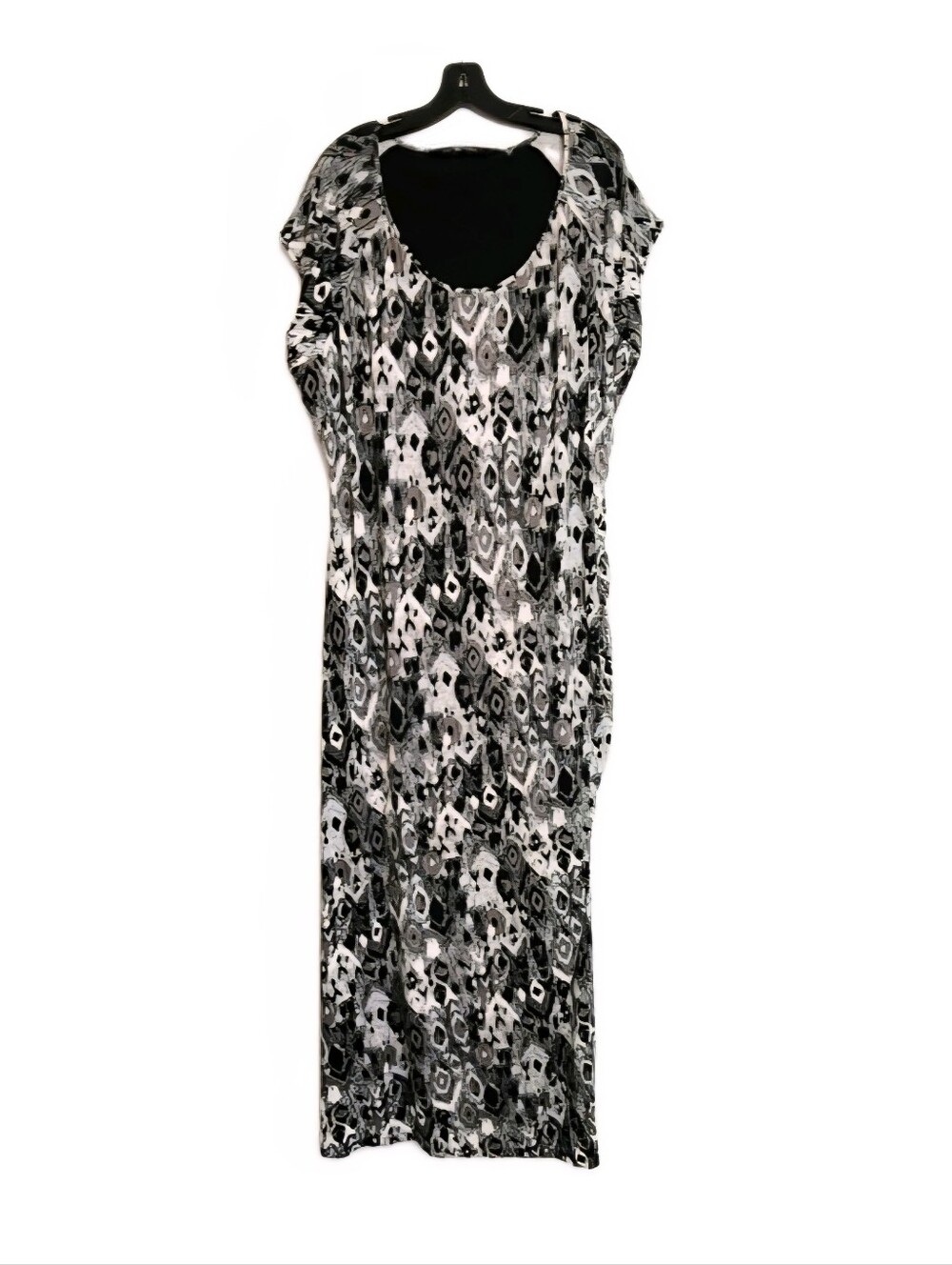 Colleen Lopez Maxi Dress Women's 2X Abstract Black White Stretch Long